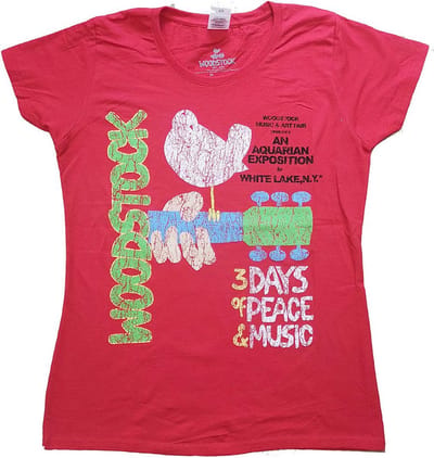 Woodstock - Vintage Classic Poster Dames T-shirt - XS - Rood
