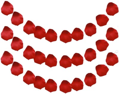 Chaks Rozenblaadjes slinger - 3x - rood - 10 bladeren - bruiloft/Valentijn - 180 cm - feest slinger