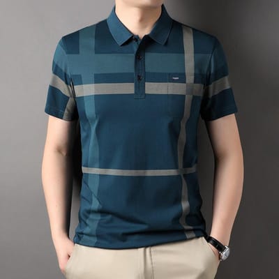 Jonge en Middelbare Leeftijd Casual Revers Halve Mouw Heren Katoenen T-shirt Zomer Ademend Dunne Korte Mouw Poloshirt XXXL gray