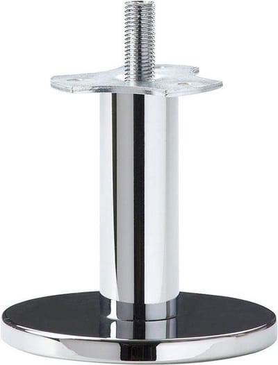 Massief stalen meubelpoot chroom rond ø 2,5 cm en hoogte 8 cm (M10) - Set van 4 stuks