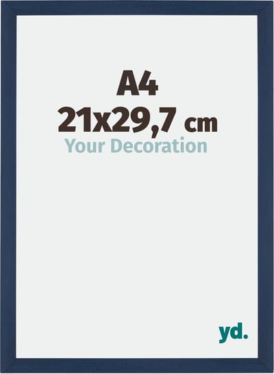 Your Decoration - Fotolijst A4 21x 29,7 cm - MDF - Donkerblauw Geveegd - Mura