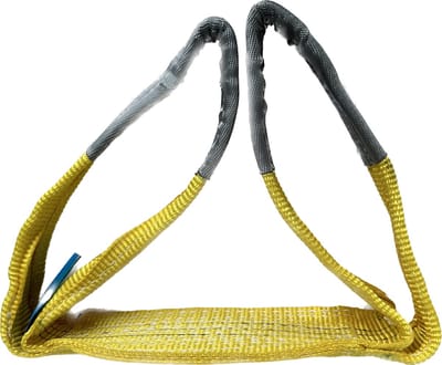 2 stuks polyester hijsband. Maximale belasting: 3 ton. Lengte: 2 meter. Kleur: Geel.