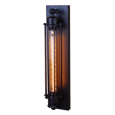 Zwarte wandlamp- 1-lichts moderne landelijke wandlamp 46 cm slaapkamerwandlamp binnenverlichting voor woonkamer en hal