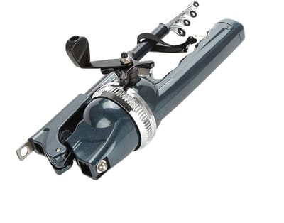 Dailygoods- Vishengel Lichtgewicht - Vishengel met Molen - Opvouwbaar - Kunststof - Roestvrij Staal - Lengte 131 cm - Hengels