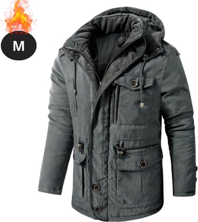 Livano Winterjas - Parka - Heren - Winter - Jas - Volwassen - Stijlvol - Met Capuchon - Grijs - M