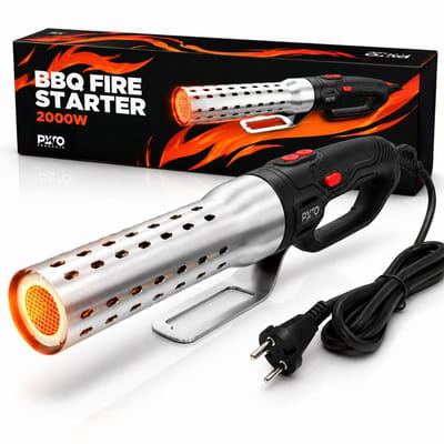 PyroProducts Elektrische BBQ Aansteker - BBQ Accesoires - Looftlighter - One Minute Lighter - 2000W - Heat & Fan