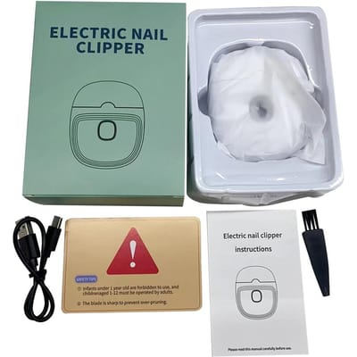 Elektrische automatische nagelknipper, manicure trimmer, nagelschaar voor volwassenen en baby's, vinger- en teennagelschaar, pedicure nagelknipper, slijper en apparatuur. gray