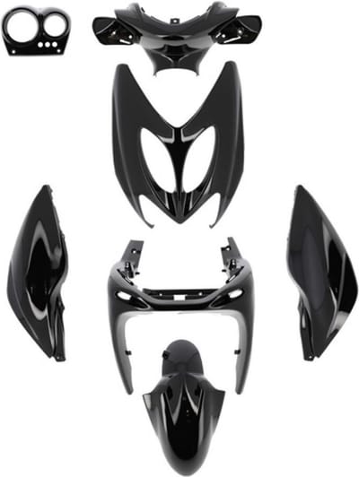 Tun'R body kit voor Yamaha 50 Aerox scooter 2002 tot 2012 zwart 8 onderdelen Gloednieuw