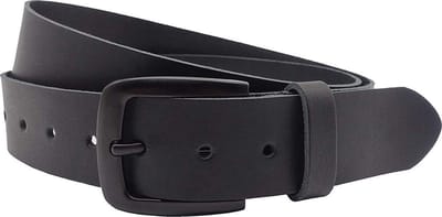 Fana Belts Leren Riem Zwart - Zwarte Gesp - Jeansriem - Taillemaat 85 - Casual - Werk riem - Trendy riem