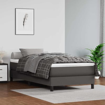 vidaXL - Pocketveringmatras - medium - 120x190x20 - cm - kunstleer - grijs