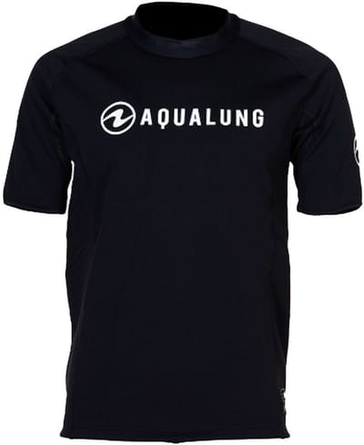 Aqualung Top Ceramiqskin Korte Mouw Rash Guard Zwart 2XL Man