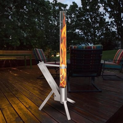 Decoratieve Pellet Vuurkorf met Glazen Buis voor Tuin en Terras