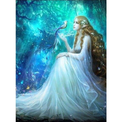 Diamond schilderij Cross Stitch Kit Diamond borduurwerk Diamond mozaïek patroon blauwe schoonheid meisje foto 20X30CM blue