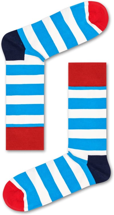 Happy Socks Stripe Sokken - Blauw - Maat 41-46