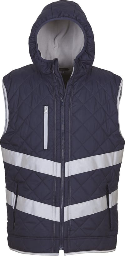 Yoko Kensington - Hi-Vis hoodied gilet YHV007 - Navy - S