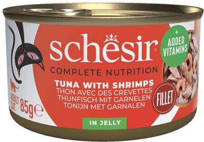 Schesir Kattenvoer Tonijn - Garnaal in Gelei - 12 x 85 gr - Voordeelverpakking