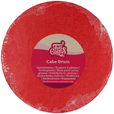 FunCakes Cake Drum Rond - Rood - Ø20 cm / 12 mm - Taartonderlegger - Taartkarton