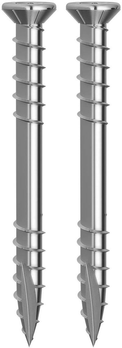 Terrasschroeven Roestvrij - Houtbevestiging Set - Terras Bouwen - Zelftappende Punt - 5.0 x 70 mm - Grijs