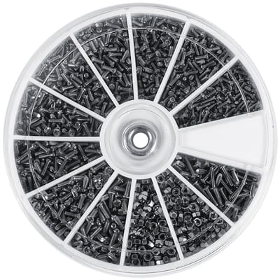 Schroeven Moeren Kit - Bevestigingsmateriaal Assortiment - Kleine Reparatie Werkzaamheden - 600 Delen 12 Soorten - 8x1 cm Doos