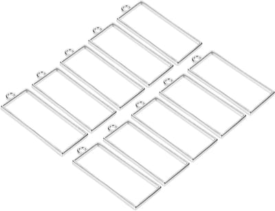 10 Stuks Open Resin Cover Strips - Holle Frame Legering, Oblong Rechthoekig voor DIY Creaties en Gedrukte Bloemen