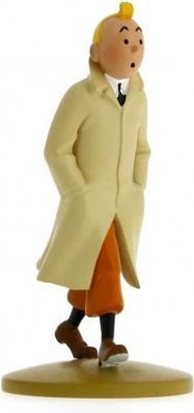 Moulinsart - Beeldje van Kuifje in Trenchcoat - 12 cm serie - Kunsthars - Kuifje Tintin