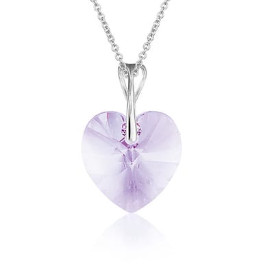 Montebello Ketting Pim HZ558 - Swarovski Hart - 925 Zilver Gerhod. - Ø14mm - 50cm