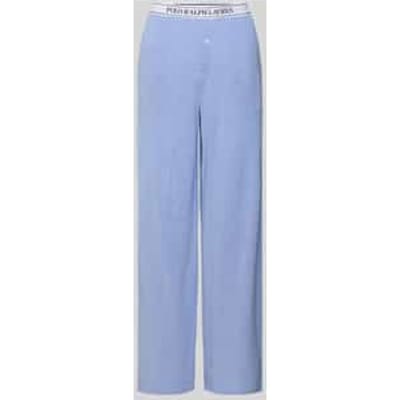 Straight leg pyjamabroek met elastische band met label