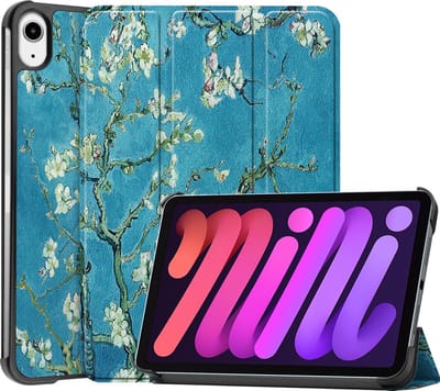 Hoesje - Geschikt voor Apple iPad Mini 6 (2021) - 8.3 inch - 6e Generatie - Dun & Stevig - Hardcover Book Case - Trifold Bookcase Hoes - Hard Cover - Tablethoes - Bloesem
