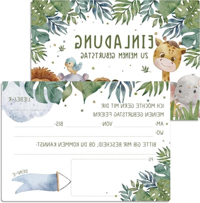 13 Kinder Verjaardagsuitnodigingen met Dieren Enveloppen voor een Feestelijke Viering