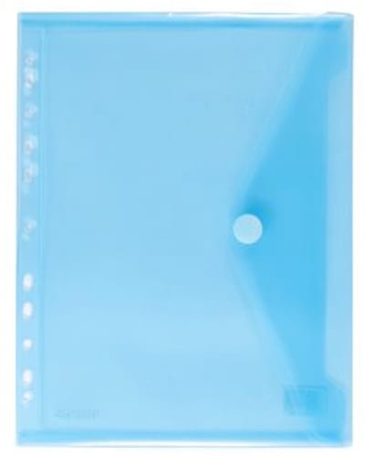 Enveloptas Foldersys A4 PP transp blauw 11-gaats