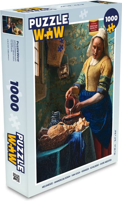 Puzzel Melkmeisje - Amandelbloesem - Van Gogh - Vermeer - Schilderij - Oude meesters - Legpuzzel - Puzzel 1000 stukjes volwassenen