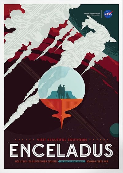Beautiful Southern Enceladus | Space, Astronomie & Ruimtevaart Poster | A3: 30x40 cm