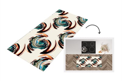 Keukenloper - Loper keuken - Patronen - Abstract - Verf - 120x50 cm - Keukenloper vinyl