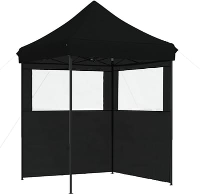 Inklapbare Partytent - Feesttent Prieeltje - Buitenfeesten Organiseren - Inclusief Zijwanden - 200 x 200 cm - Zwart