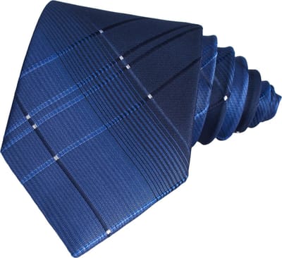 Fako Fashion - Luxe Stropdas - 145cm - 8cm - Donkerblauw Fijne Streepjes