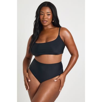 boohoo Dames Plus Essentials Hoge Taille Slip | Zwart | Maat: 54