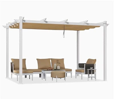 PURPLE LEAF Pergola – Stevig Aluminiumframe – Verstelbaar Zonneschermdak – UV Werend Doek – Weerbestendig en Roestvrij