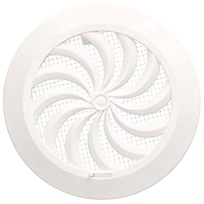 Rond Ventilatierooster 100 mm met Insectenbescherming - Afsluitbaar en Wit