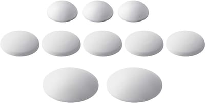 Famanu – Deurbufferset, 10-delig, Ø 30 mm + 40 mm + 60 mm, zelfklevend, wit, betrouwbare muurbescherming, voor het voorzichtig openen van deuren en ramen, wandbuffers, aanslagdempers