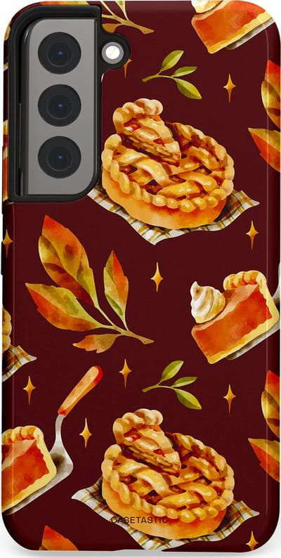 Casetastic Hoesje Geschikt voor Samsung S22 - Stijlvolle Beschermende Duo-layer Case - Karamel Appel Ontwerp