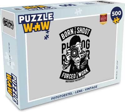 Puzzel Fototoestel - Lens - Vintage - Legpuzzel - Puzzel 500 stukjes
