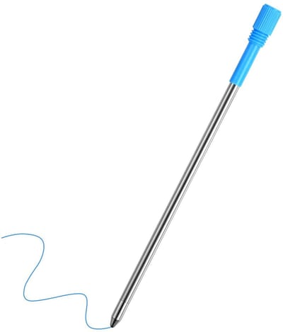 Dailygoods - Balpenvullingen - Vervangende vullingen - Blauw - 20 stuks - Vervangbare inkt - Geschikt voor kantoor en school - 8 cm lang