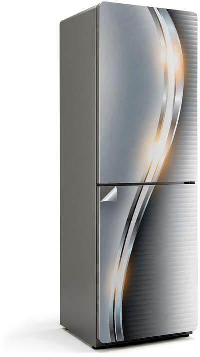 Wallfluent Koelkaststickers - Modern golvend patroon Koelkast Folie - 60 cm x 180 cm - Grijs Koelkaststickers - Koelkast Decoratie Stickers - Koelkast Cover - Grote Koelkast Sticker - Stijlvolle Koelkast Stickers