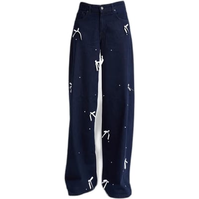 It's Basic - Palazzo Mid Rise Jeans - Deep Sea