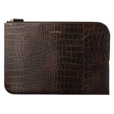 Selencia Croco Laptop Sleeve - Laptop Hoes geschikt voor 11 inch - Tablet Sleeve - Choco Brown
