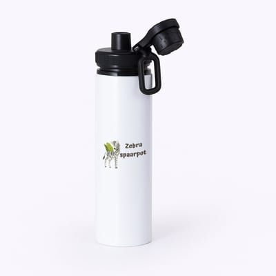 Hacebo® - Zebra waterfles met draaidop zwart - Zebra - dieren liefhebbers - leuke cadeau voor iemand die van houdt van zebra's - verjaardagscadeau - kado - gift - water fles - 850ML