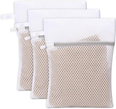 Ynkkvre - Set van 3 Waszakken - Mesh / Honingraat - Lingerie Waszakken met Ophanglus - Fijn Waszakje voor Ondergoed, Beha’s, Sokken, Babykleding en Maskers