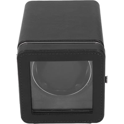 Remontoir de Montre Simple Rotation Automatique 4 Modes Texture Maille Cuir avec Lumière LED Super Silencieux noir