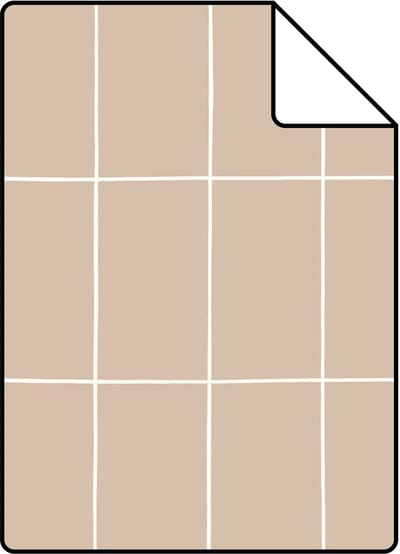 Proefstaal ESTAhome behang kleine tegeltjes donker beige - 26.5 x 21 cm - 131792-S