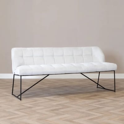 Bronx71® Scandinavische eetkamerbank Jelle off white 220 cm - eettafelbank - eetbank